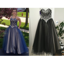 Ball-Gown Sweetheart Andar de comprimento Tulle Lace Prom Dress com Beading Sequins